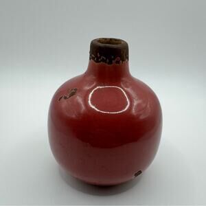 Vintage Vase; Chehoma; Dark pink; small ceramic with natural distressed finishes